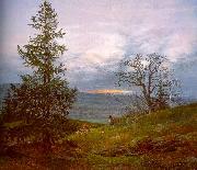 Johan Christian Dahl Evening Landscape with Shepherd oil painting artist